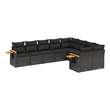 Afuera Living Contemporary 9 Piece Poly Rattan Sofa Set in Black