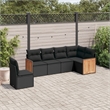 Afuera Living Contemporary 6 Piece Poly Rattan Small Sofa Set in Black