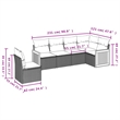Afuera Living Contemporary 6 Piece Poly Rattan Small Sofa Set in Black