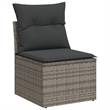 Afuera Living Contemporary 7 Piece Poly Rattan Sofa Set in Gray