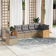 Afuera Living Contemporary Poly Rattan Sofa Set in Gray/Beige