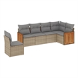 Afuera Living Contemporary Poly Rattan Sofa Set in Gray/Beige