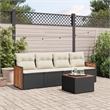 Afuera Living Contemporary 5 Piece Poly Rattan Sofa Set in Black