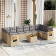 Afuera Living Contemporary Synthetic Poly Rattan 11 Piece Sofa Set in Gray/Beige