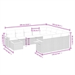 Afuera Living Contemporary Synthetic Poly Rattan 11 Piece Sofa Set in Beige
