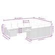 Afuera Living Contemporary 11 Piece Poly Rattan Sofa Set in Gray