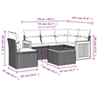 Afuera Living Contemporary 6 Piece Poly Rattan Sofa Set in Black