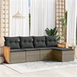 Afuera Living Contemporary 5 Piece Poly Rattan Sofa Set in Gray