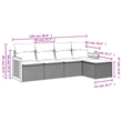 Afuera Living Contemporary 5 Piece Poly Rattan Sofa Set in Gray