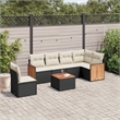 Afuera Living 7 Piece Poly Rattan Large Sofa Set in Black/Cream