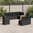 Afuera Living Contemporary 8 Piece Poly Rattan Large Sofa Set in Black