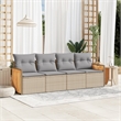Afuera Living 4 Piece Poly Rattan Large Sofa Set in Gray/Beige