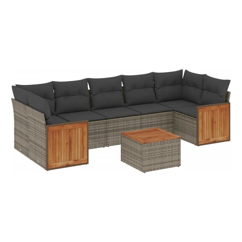 Afuera Living Contemporary Synthetic Poly Rattan 8 Piece  Patio Sofa Set