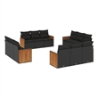Afuera Living Contemporary 12 Piece Poly Rattan Sofa Set in Black