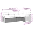 Afuera Living Contemporary 5 Piece Poly Rattan Sofa Set in Black