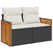 Afuera Living Contemporary 6 Piece Poly Rattan Large Sofa Set in Black