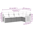 Afuera Living Contemporary 5 Piece Poly Rattan Sofa Set in Gray