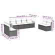 Afuera Living Contemporary 8 Piece Poly Rattan Sofa Set in Gray