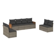 Afuera Living Contemporary 8 Piece Poly Rattan Sofa Set in Gray