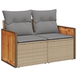 Afuera Living Contemporary 4 Piece Poly Rattan Large Sofa Set in Beige