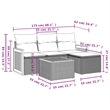 Afuera Living Contemporary Synthetic Poly Rattan 5 Piece Large Sofa Set in Black