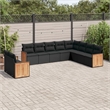 Afuera Living Contemporary 10 Piece Poly Rattan Large Sofa Set in Black