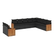 Afuera Living Contemporary 10 Piece Poly Rattan Large Sofa Set in Black