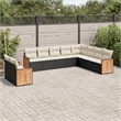 Afuera Living Contemporary 10 Piece Poly Rattan Sofa Set in Black/Cream