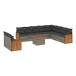 Afuera Living Contemporary 11 Piece Poly Rattan Sofa Set in Gray