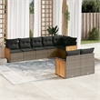 Afuera Living Contemporary Synthetic Poly Rattan 8 Piece  Sofa Set in Gray