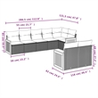 Afuera Living Contemporary Synthetic Poly Rattan 8 Piece  Sofa Set in Gray