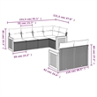 Afuera Living Contemporary 7 Piece Poly Rattan Large Sofa Set in Beige