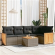 Afuera Living Contemporary Synthetic Poly Rattan 6 Piece Small Sofa Set in Gray