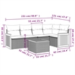 Afuera Living Contemporary Synthetic Poly Rattan 6 Piece Small Sofa Set in Gray