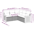Afuera Living Contemporary 5 Piece Poly Rattan Sofa Set in Beige