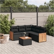Afuera Living Contemporary 6 Piece Poly Rattan Sofa Set in Black