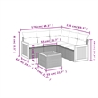 Afuera Living Contemporary Synthetic Poly Rattan 6 Piece Sofa Set in Gray/Beige