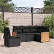 Afuera Living Contemporary 5 Piece Poly Rattan Sofa Set in Black