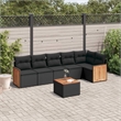 Afuera Living Contemporary Synthetic Poly Rattan  Large Sofa Set in Black