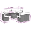 Afuera Living Contemporary Synthetic Poly Rattan 9 Piece  Sofa Set in Gray