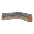 Afuera Living 9 Piece Poly Rattan Small Sofa Set in Gray/Beige