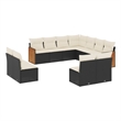 Afuera Living Contemporary Poly Rattan Sofa Set in Black/Cream
