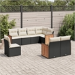Afuera Living Contemporary 8 Piece Poly Rattan Sofa Set in Black/Cream