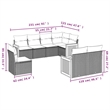 Afuera Living Contemporary 8 Piece Poly Rattan Sofa Set in Black/Cream