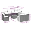 Afuera Living Contemporary 9 Piece Poly Rattan Sofa Set in Beige