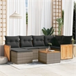Afuera Living Contemporary 7 Piece Poly Rattan Small Sofa Set in Gray