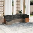 Afuera Living Contemporary 7 Piece Poly Rattan Sofa Set in Gray