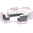 Afuera Living Contemporary Synthetic Poly Rattan 12 Piece  Sofa Set in Gray