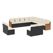 Afuera Living Contemporary 13 Piece Poly Rattan Large Sofa Set in Black