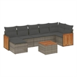 Afuera Living Contemporary Synthetic Poly Rattan 8 Piece Small Sofa Set in Gray